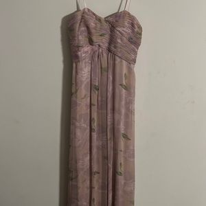 Adrianna Papell Strapless  long Pink Floral. Sz 2
